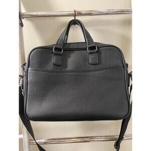 Quavaro Black Eagle Briefcase W Strap, Heavy Duty Leather